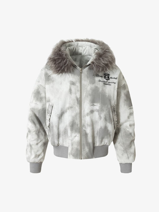 Winter-Ready Corduroy Jacket with Faux Fur Trim for Men