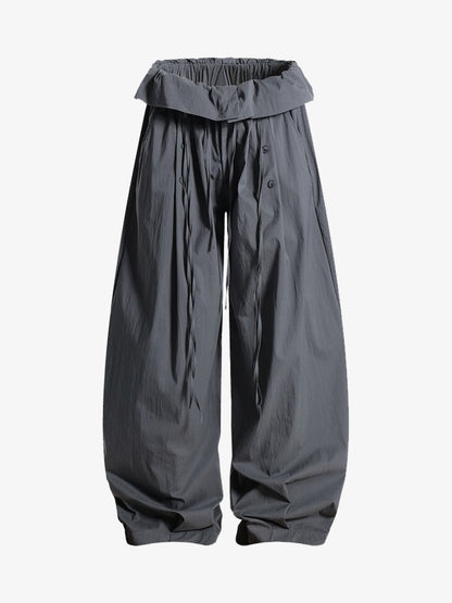 Stylish Wide-Leg Trousers with Elastic Waistband for All-Season Comfort