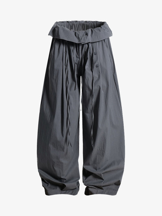 Stylish Wide-Leg Trousers with Elastic Waistband for All-Season Comfort