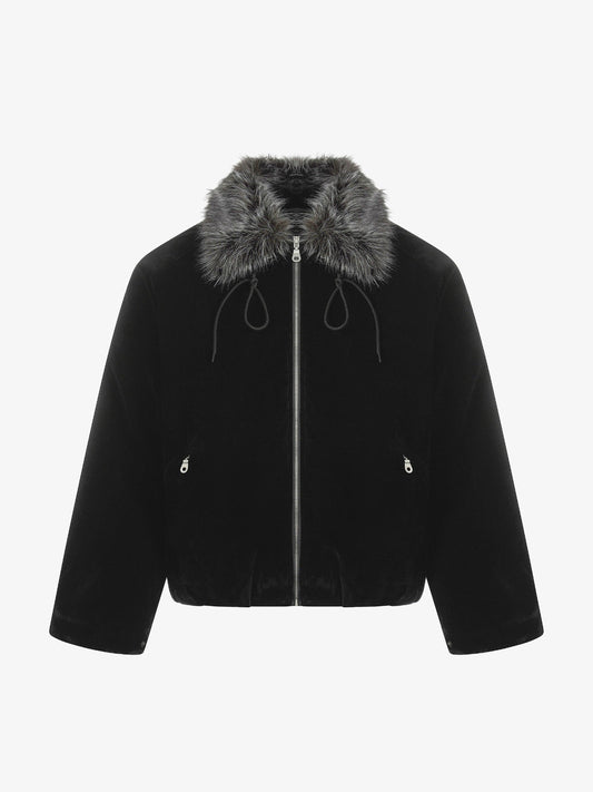 Winter Essential Faux Fur Trimmed Jacket with Adjustable Drawstrings