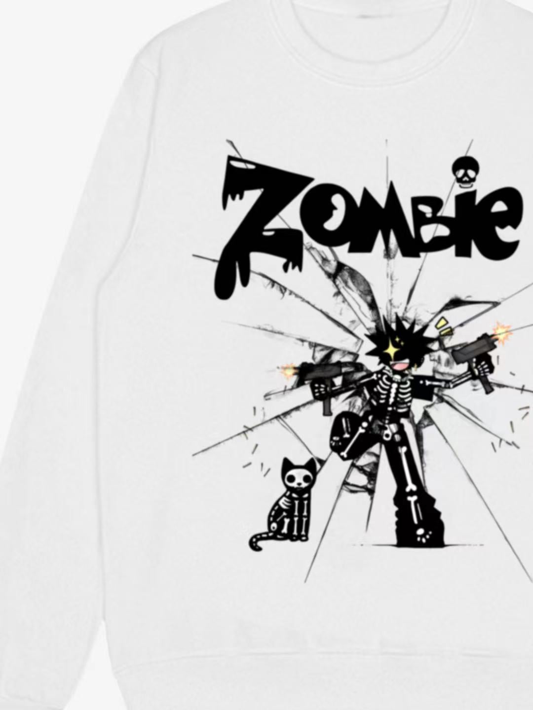 Zombie Themed Graphic Sweatshirt