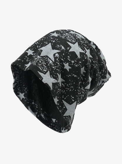 Stylish Star-Print Beanie for All Seasons - Trendy and Versatile Headwear
