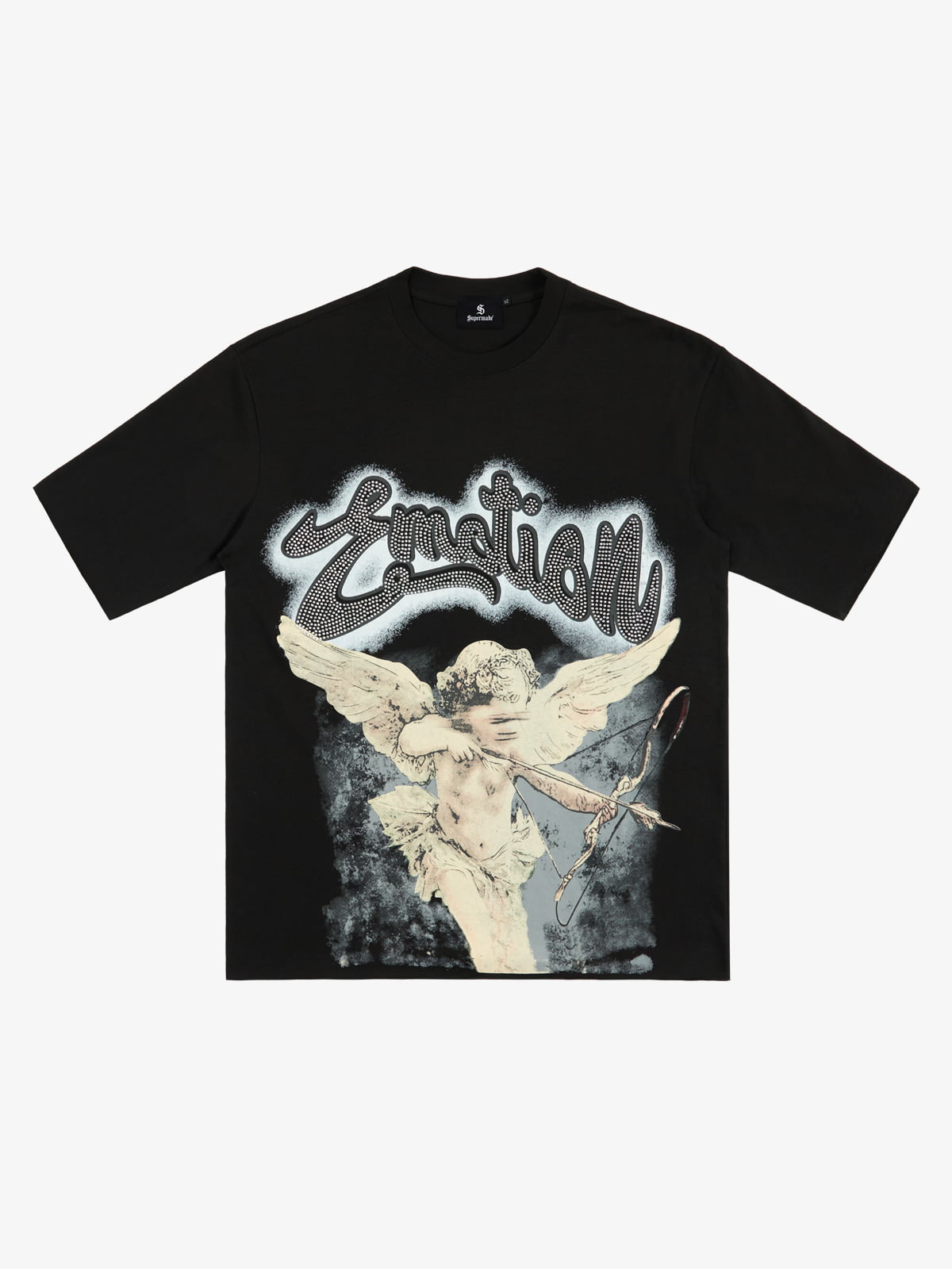 Retro Cupid Rhinestone Graphic T-Shirt