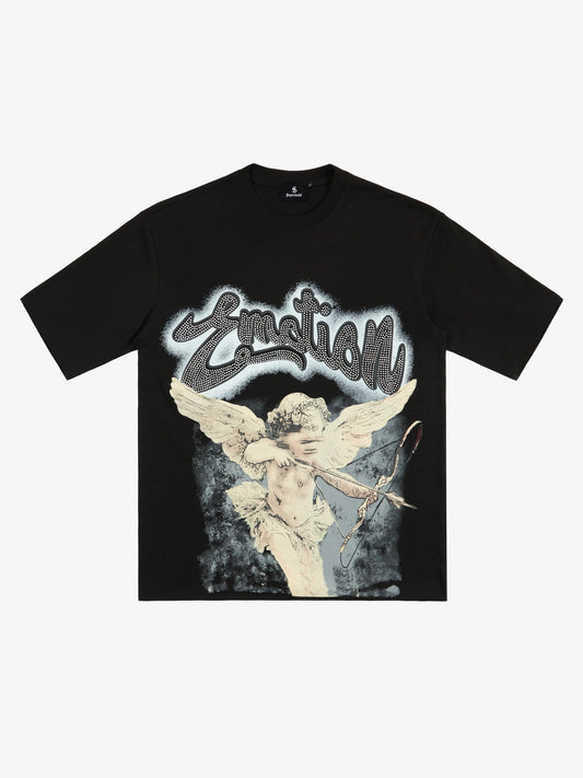 Retro Cupid Rhinestone Graphic T-Shirt