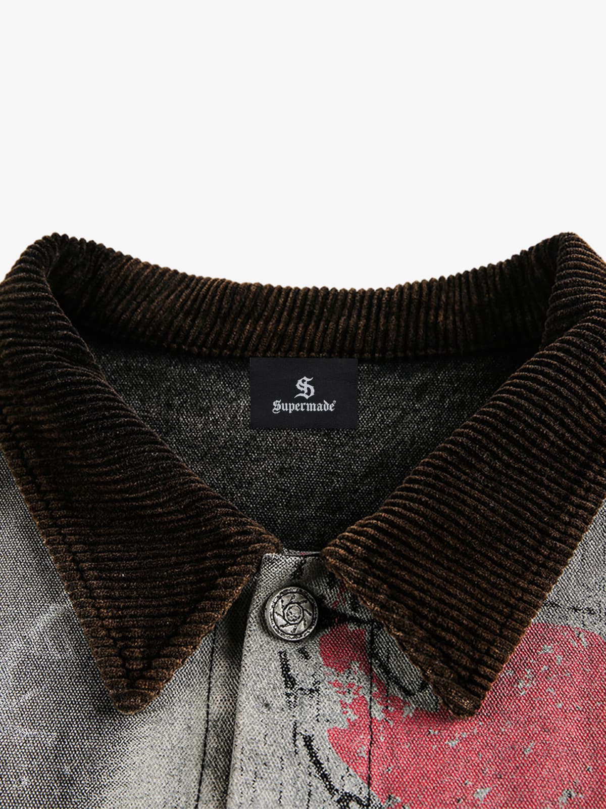 Distressed Graphic Denim Jacket for Men - Perfect for Casual and Streetwear Styles