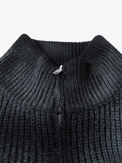 Ribbed Knit Dirty Dyed Embroidery Cross Sweater