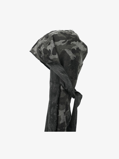 Distressed Denim Scarf with Unique Frayed Edges