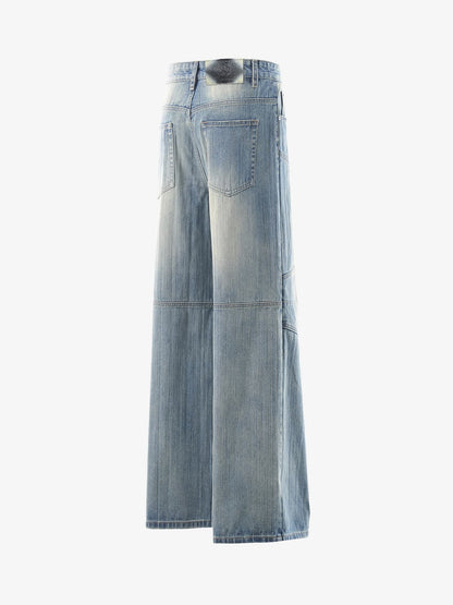 High-Waisted Wide-Leg Cargo Pants with Unique Pocket Design
