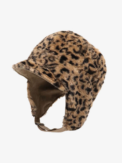 Retro Leopard Plush Earmuff Winter Hat