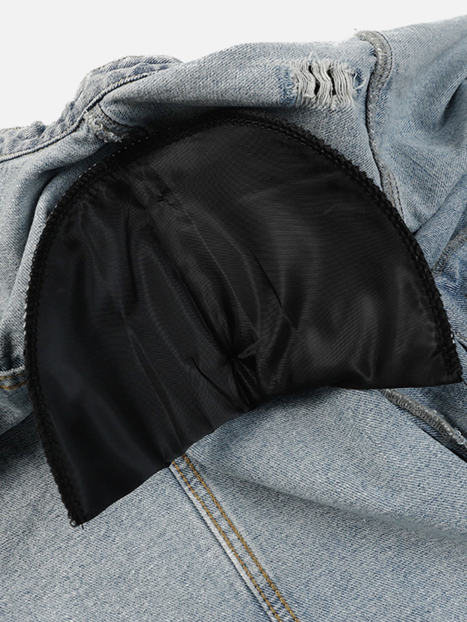 Thesupermade American Street Fashion Heavy Duty Washed Denim Jacket