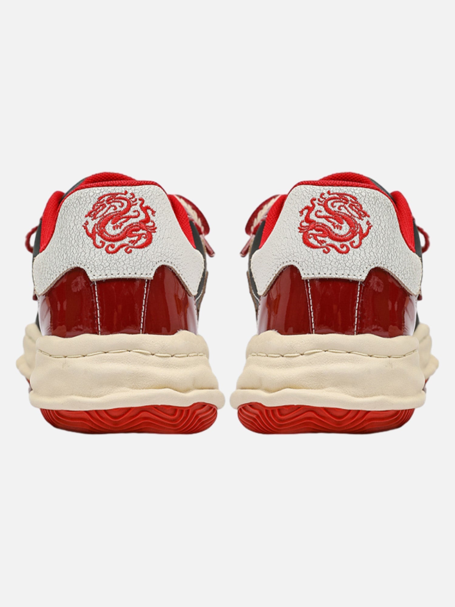 Dragon Red Shell Toe Dissolving Shoes Retro Sneakers