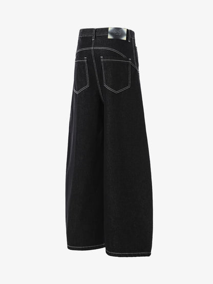 High-Waisted Wide-Leg Cargo Pants with Unique Pocket Design