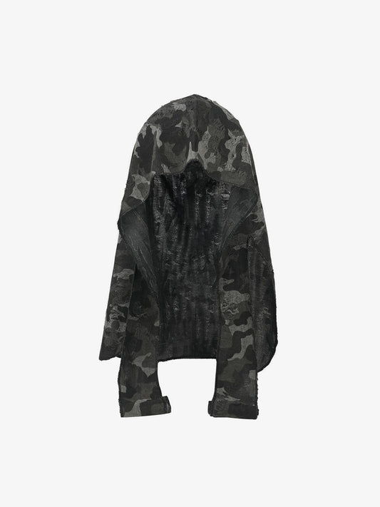 Distressed Denim Scarf with Unique Frayed Edges