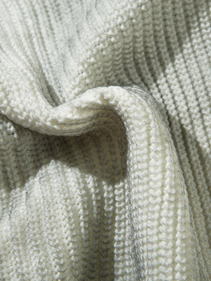 Ribbed Knit Dirty Dyed Embroidery Cross Sweater