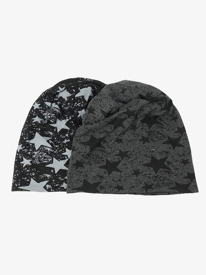 Stylish Star-Print Beanie for All Seasons - Trendy and Versatile Headwear