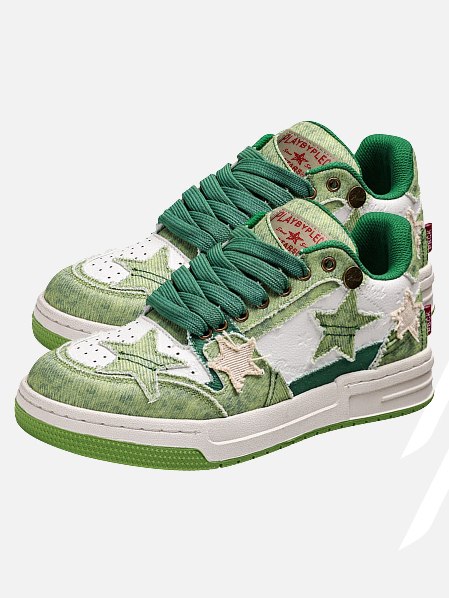 Star Summer Avocado Green Thick Bottom Sneakers