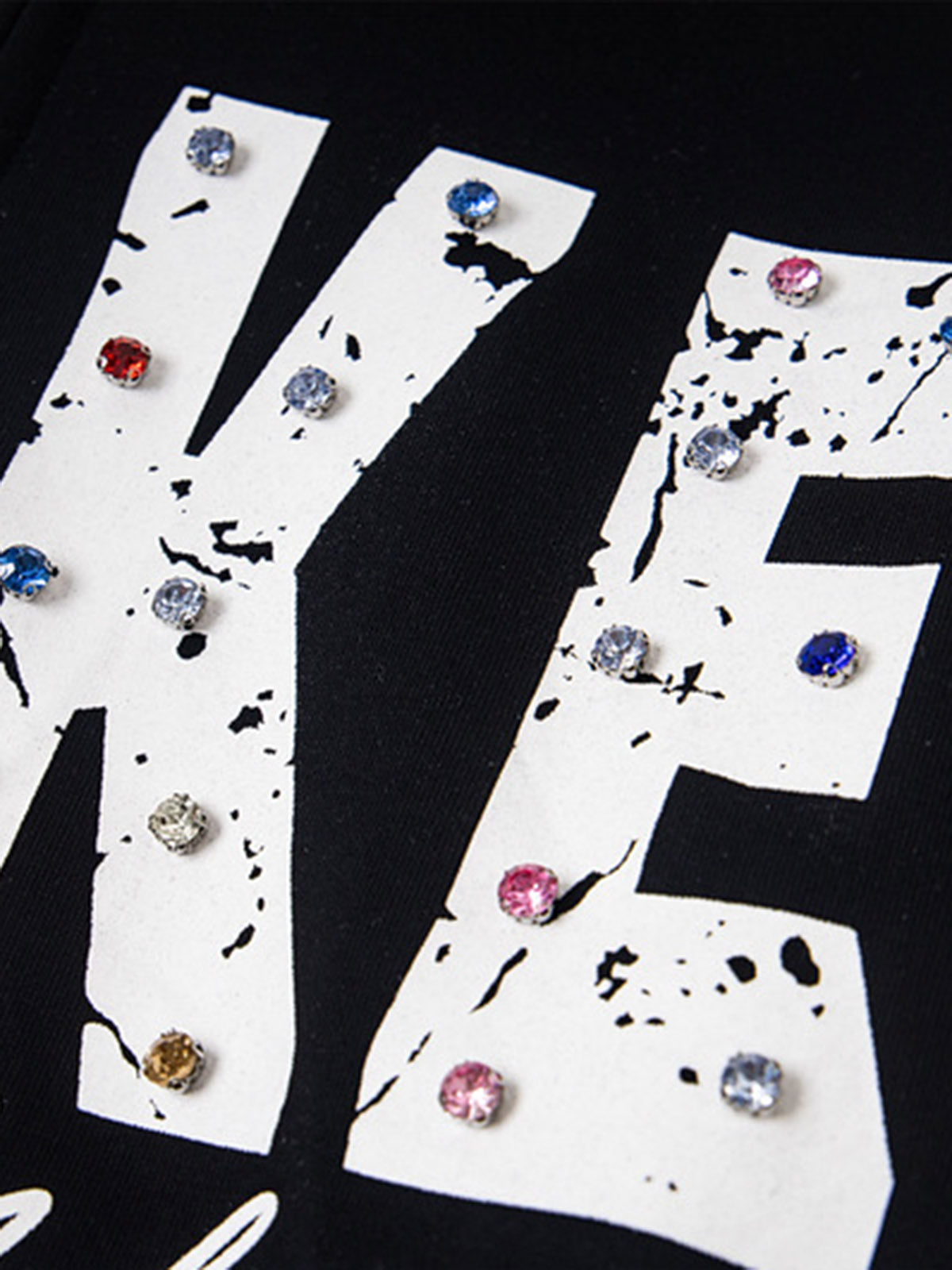 Stylish Black Hoodie with Colorful Studs for Casual Wear