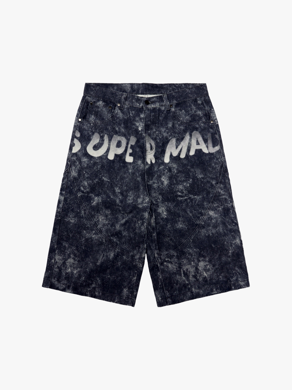 Original Oversized Denim Hoodie And Shorts Set