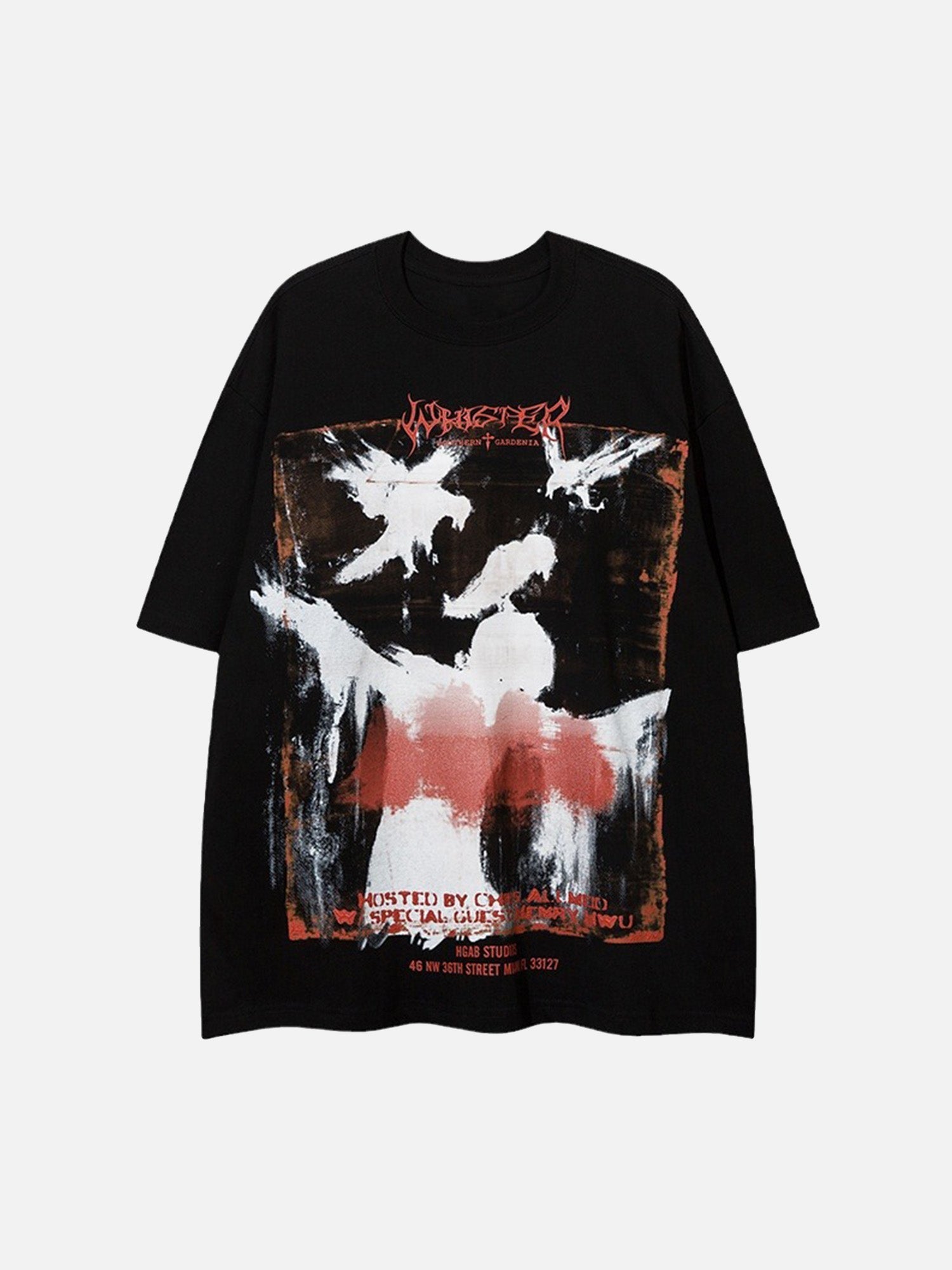 Black Crow Erosion Shadow Hip-Hop Cotton Dot Paddle T-shirt