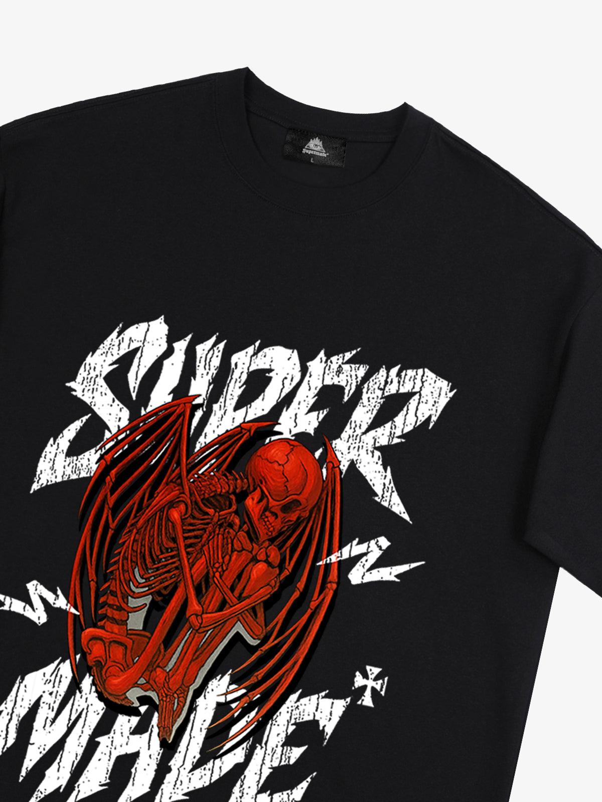 Street Angel and Devil Hatching Pattern T-shirt