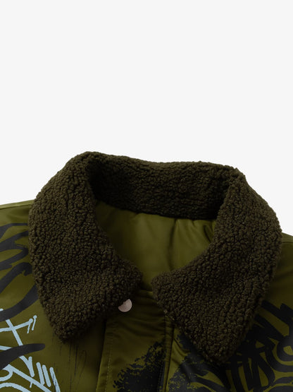 Winter-Ready Corduroy Jacket with Faux Fur Trim for Men