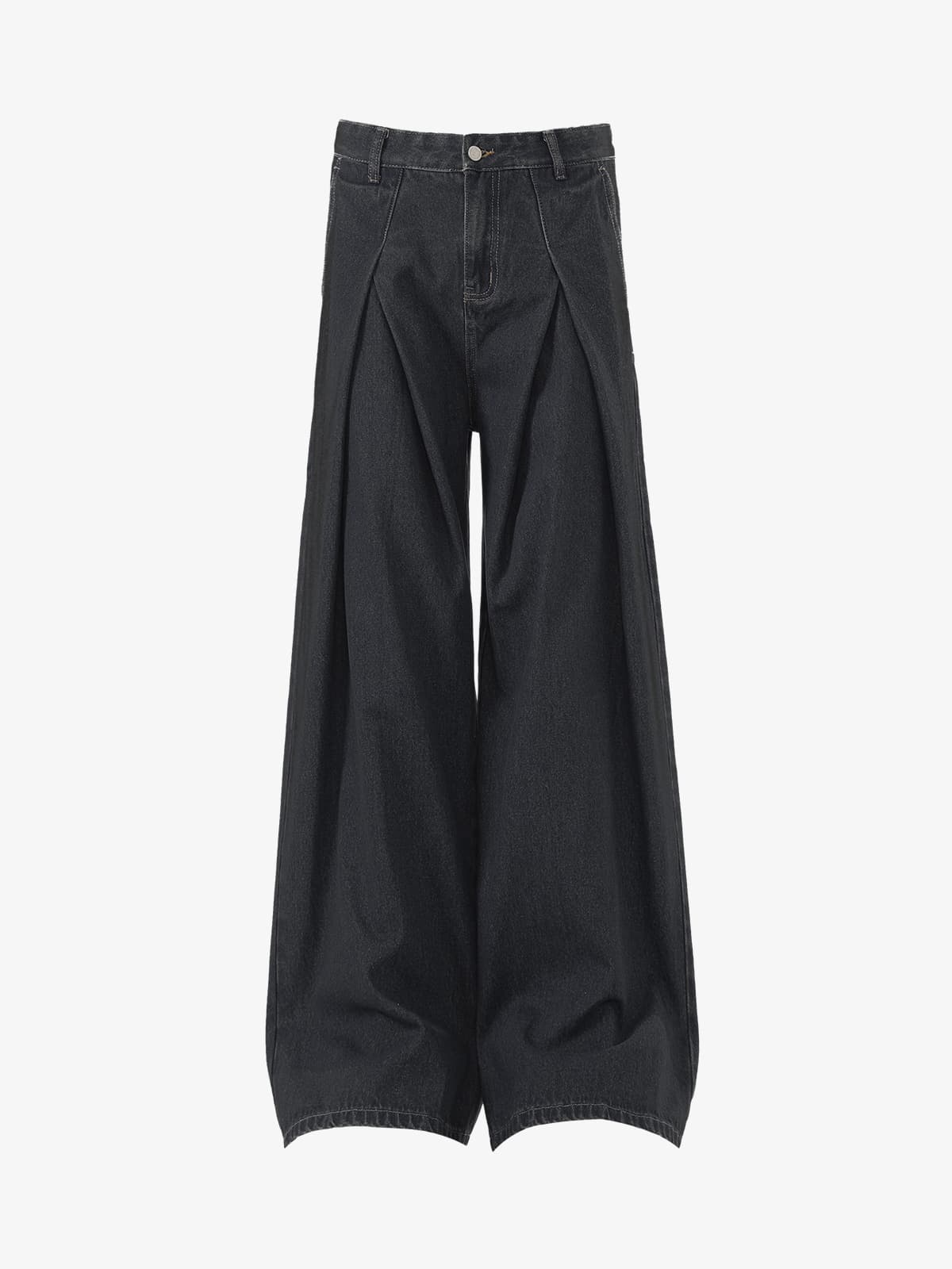 High-Waisted Wide-Leg Cargo Pants with Unique Pocket Design