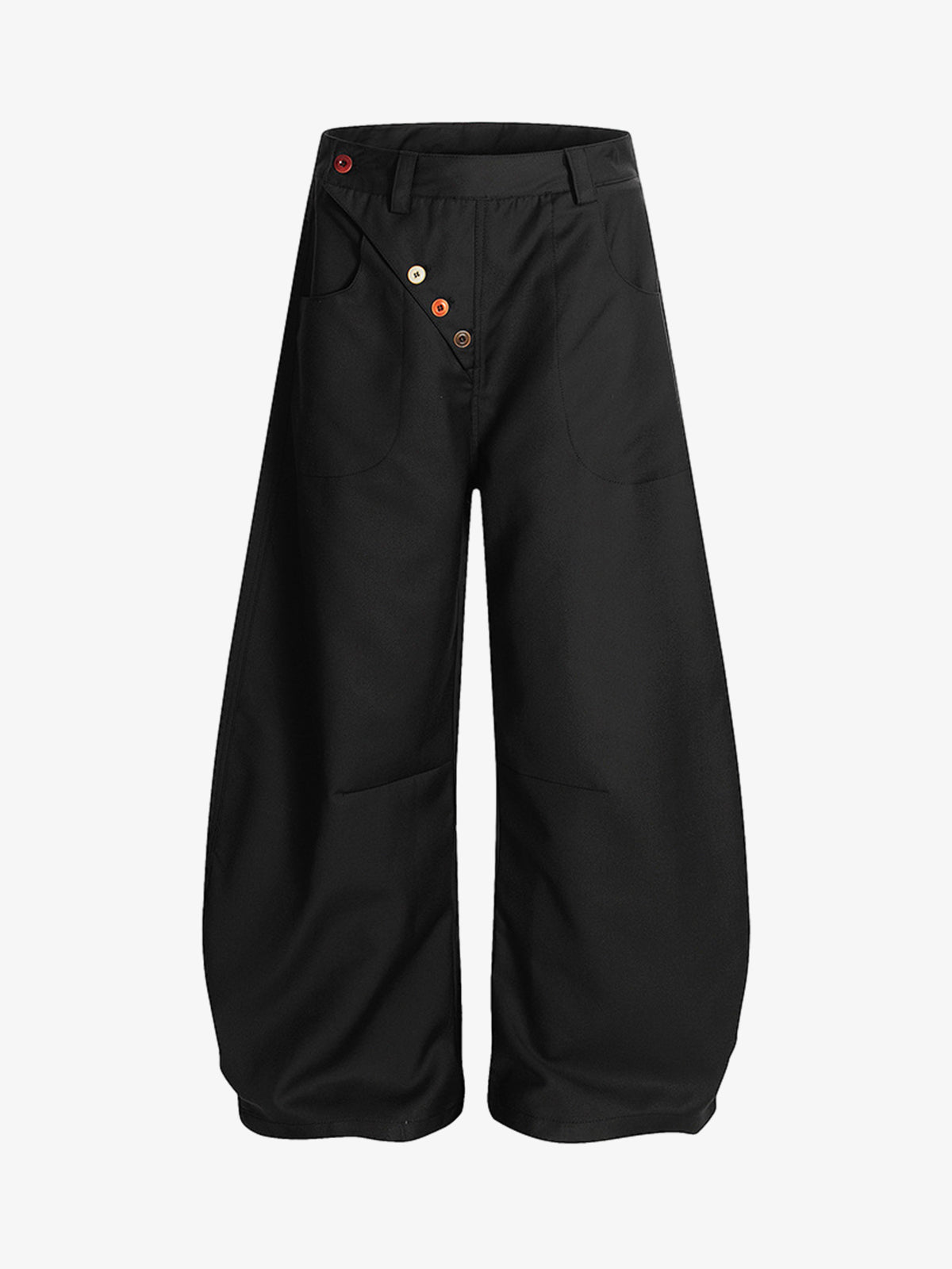 Adjustable Side Buttons Barrel Pants
