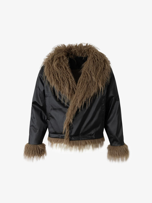 Winter-Ready Corduroy Jacket with Faux Fur Trim for Men