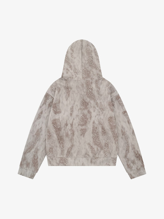 Leopard Print Hooded Jacket with Faux Fur Trim - Stylish and Warm Winter Outerwear