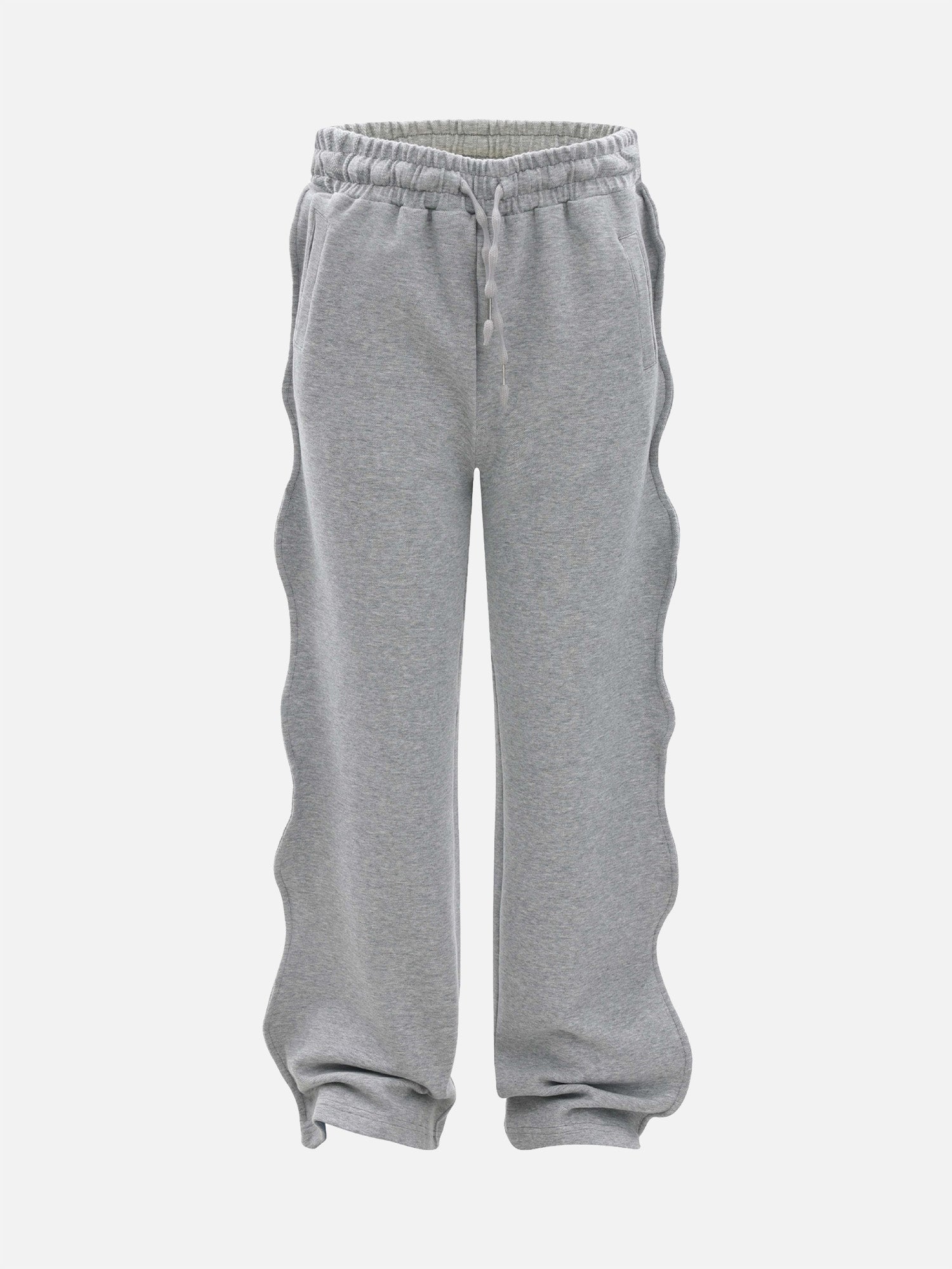 High Street Solid Color Simple Twisted Cuffed Casual Sweatpants