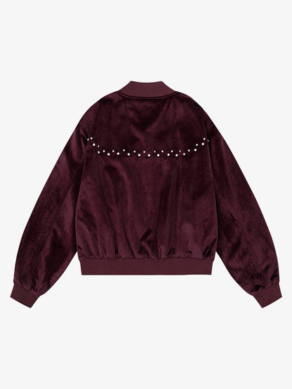 Stylish Embellished Bomber Jacket for Women - Perfect for Fall and Winter Outfits