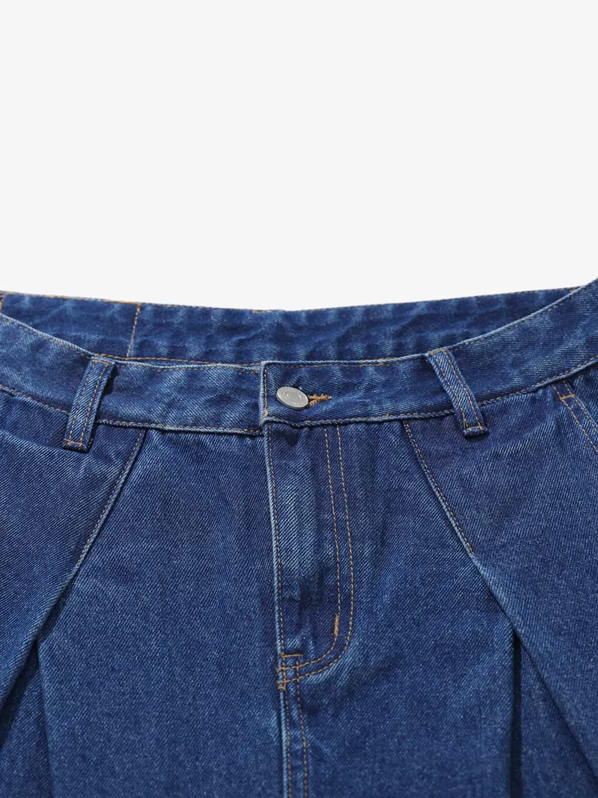 High-Waisted Wide-Leg Cargo Pants with Unique Pocket Design