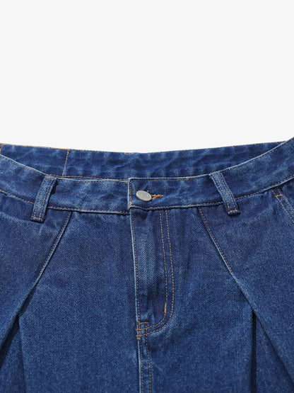 High-Waisted Wide-Leg Cargo Pants with Unique Pocket Design