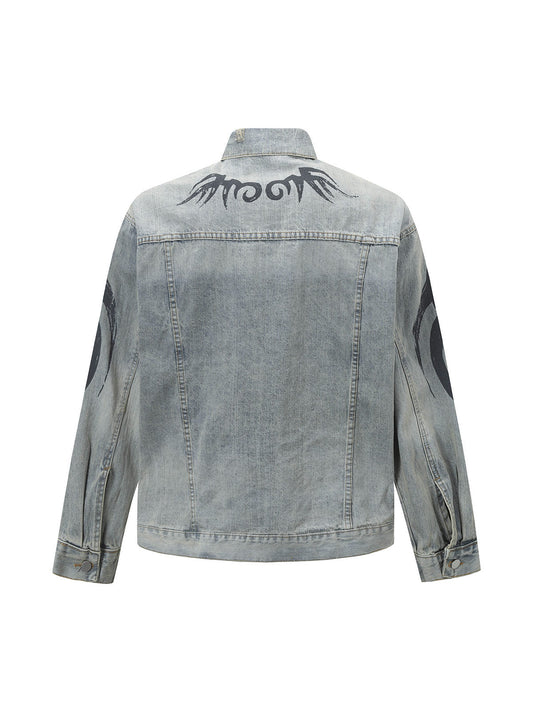 Retro Washed Totem Denim Jacket