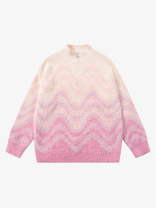 Cozy Pink Patterned Sweater for Women - Perfect for Fall and Winter Outfits