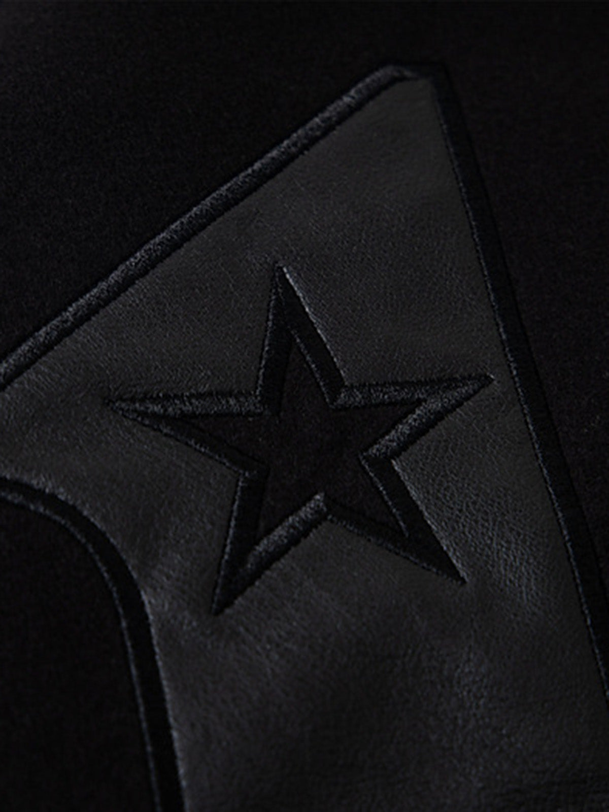 Stylish Black Bomber Jacket with Unique Leather Patch Design for Men