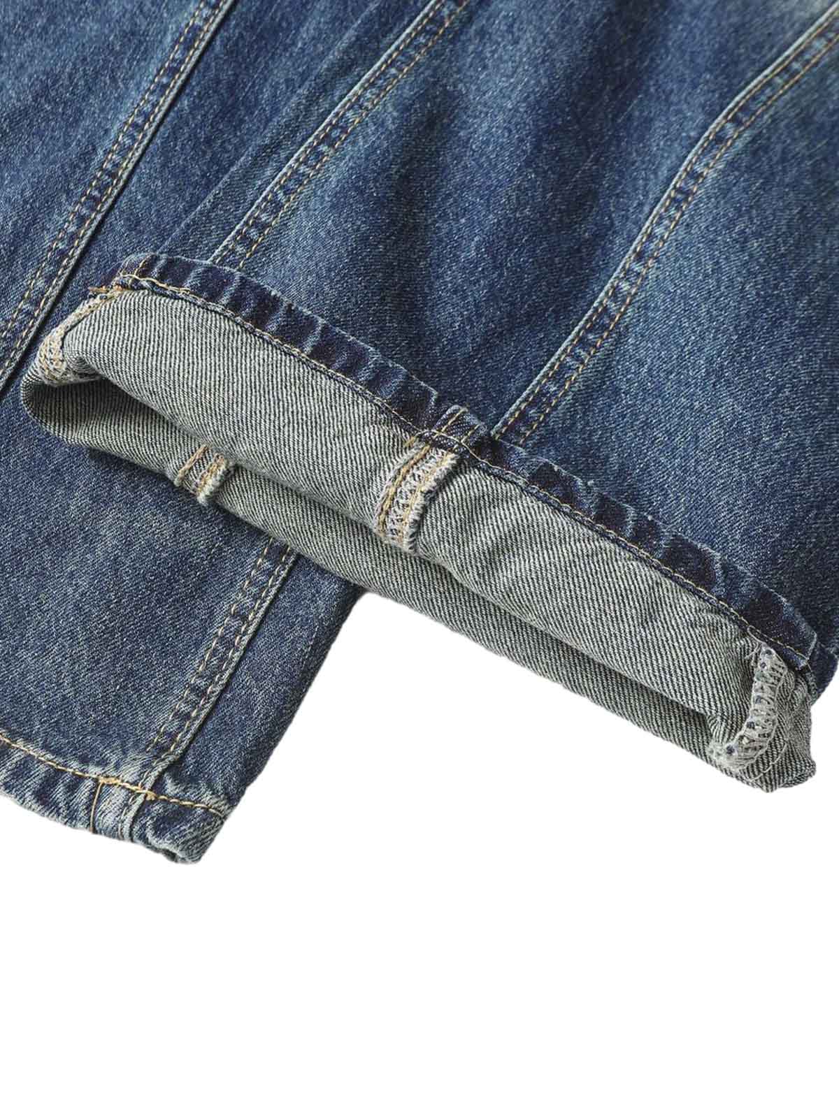 Washed Distressed Deconstructed Pleated Scimitar Jorts
