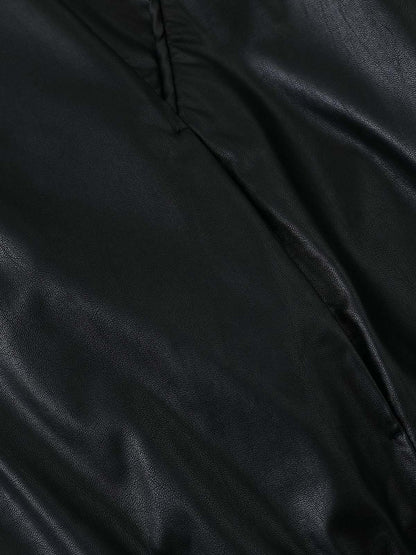 Stylish Black Puffer Jacket with High Neck and Bubble Sleeves for Women