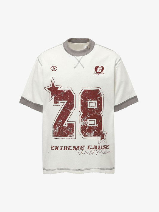 Distressed NO. 28 Jersey T-Shirt