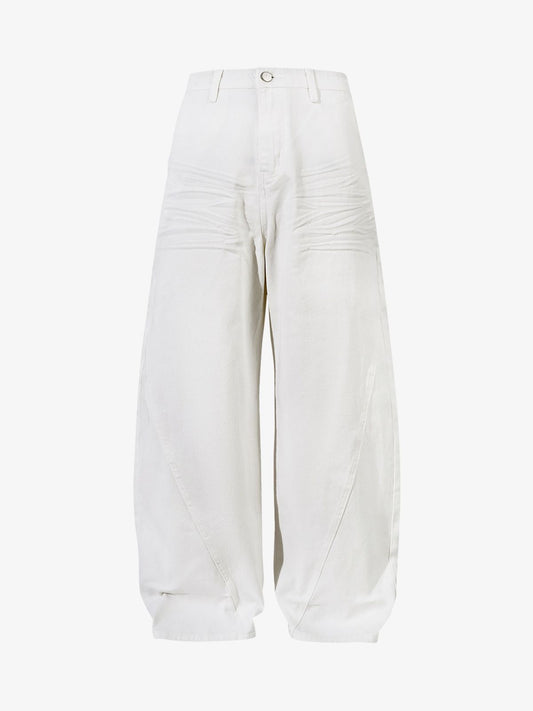 Washed Cleanfit Barrel Jeans