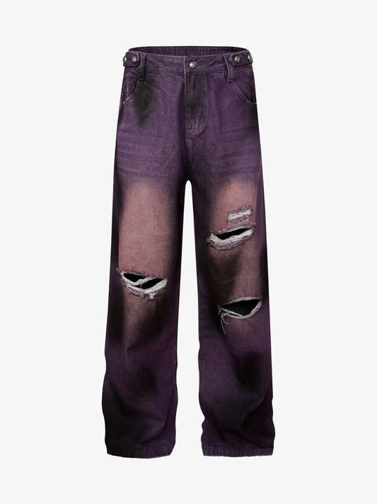 Street Ripped Dirty Dye Jeans