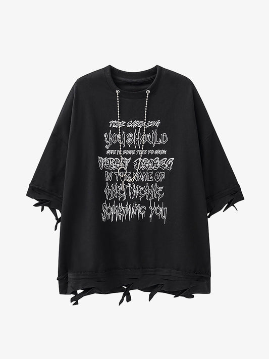 Thesupermade Chain Decorated Oversized T-Shirt - 2278