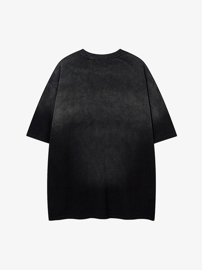 Retro High Street Spider Pattern Foam T-shirt