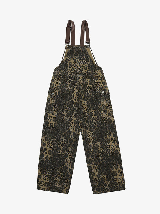 Thesupermade Leopard Print Street Style Workwear Overalls - 2020