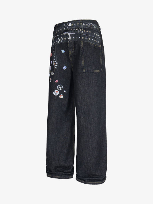Print RO Style Baggy Jeans