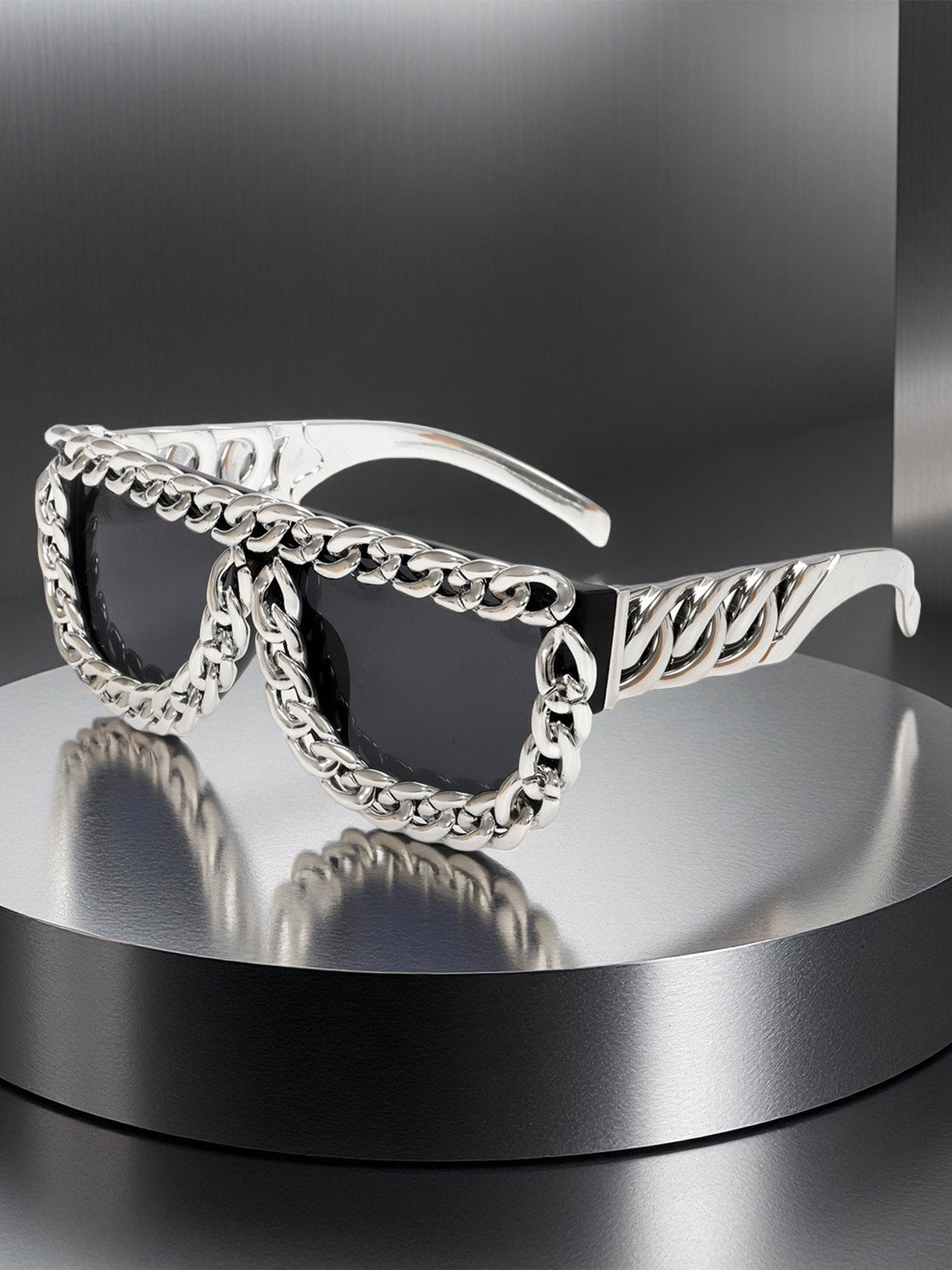 Street Square Frame Chain Sunglasses