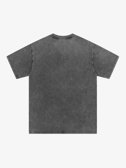 Thesupermade Washed Graphics Fun Letter Print T-shirt