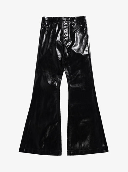 Thesupermade Glossy Patent Leather Flare Pants - 2396