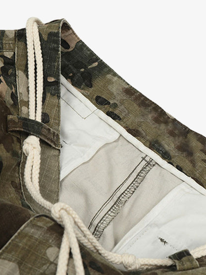 Camouflage Drawstring Cargo Pants - 2315