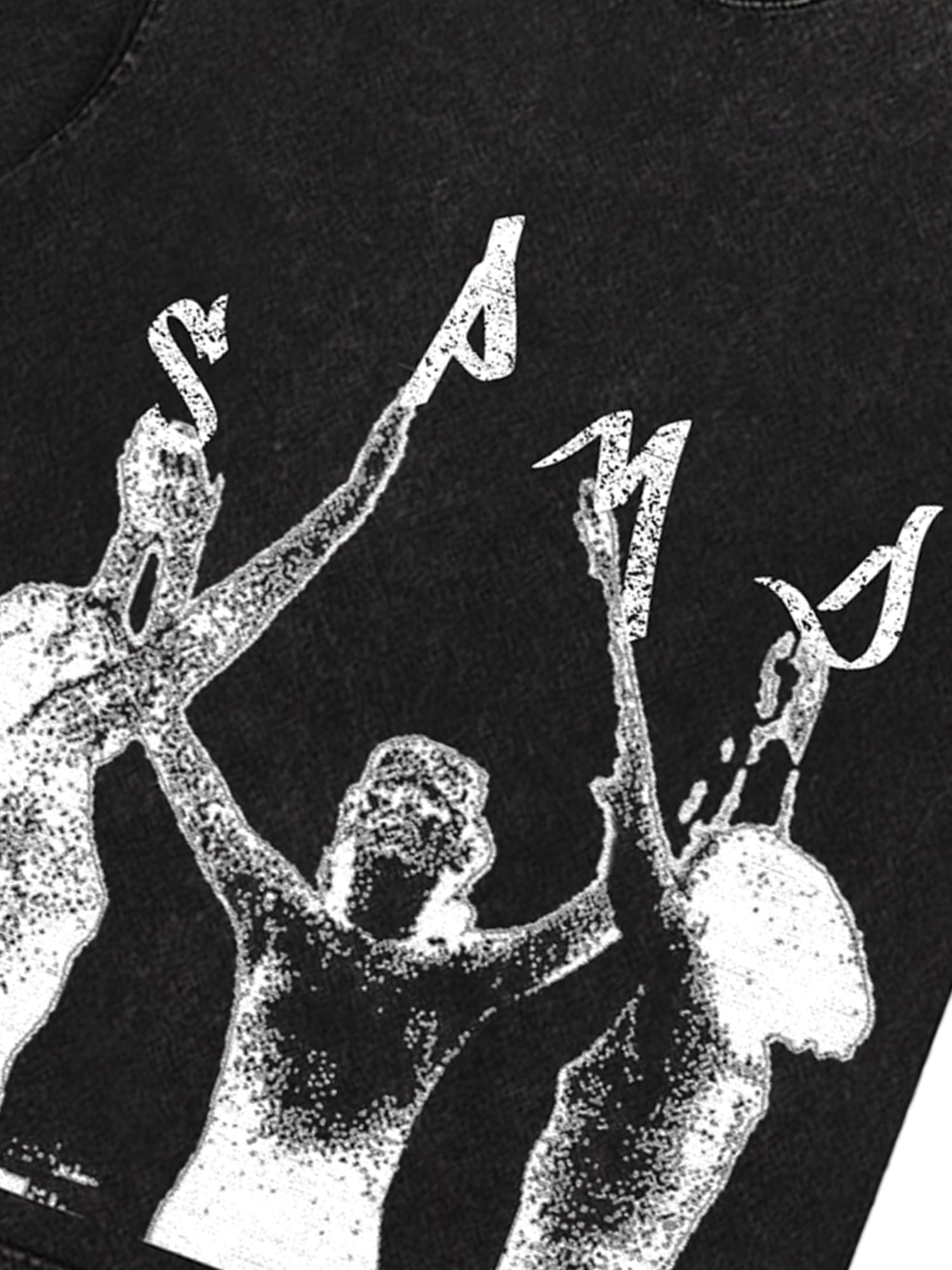 Thesupermade Washed Graphics Fun Letter Print T-shirt